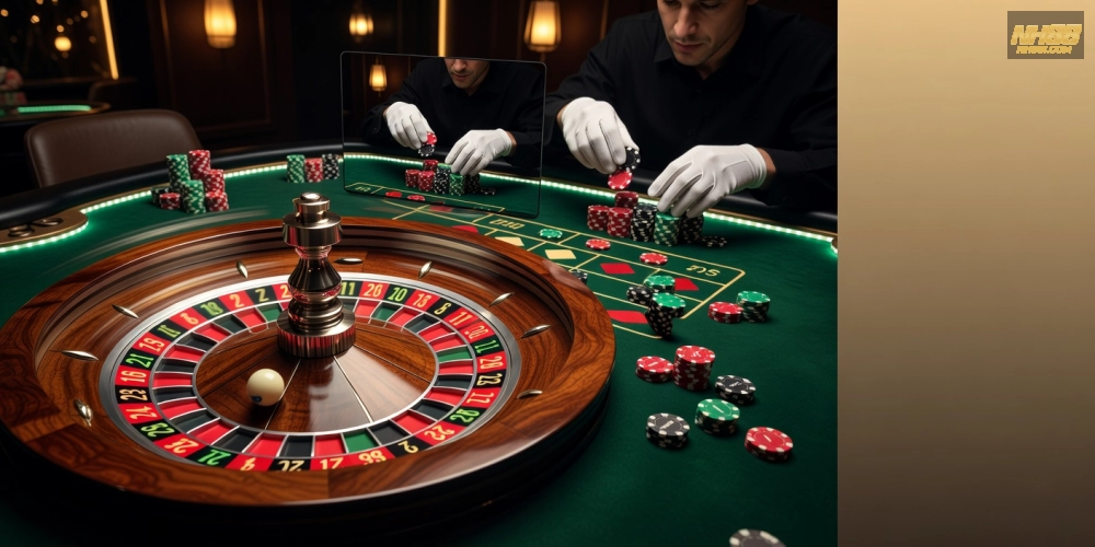 Hình ảnh bàn roulette live casino nh88 quay số hấp dẫn với dealer chuyên nghiệp