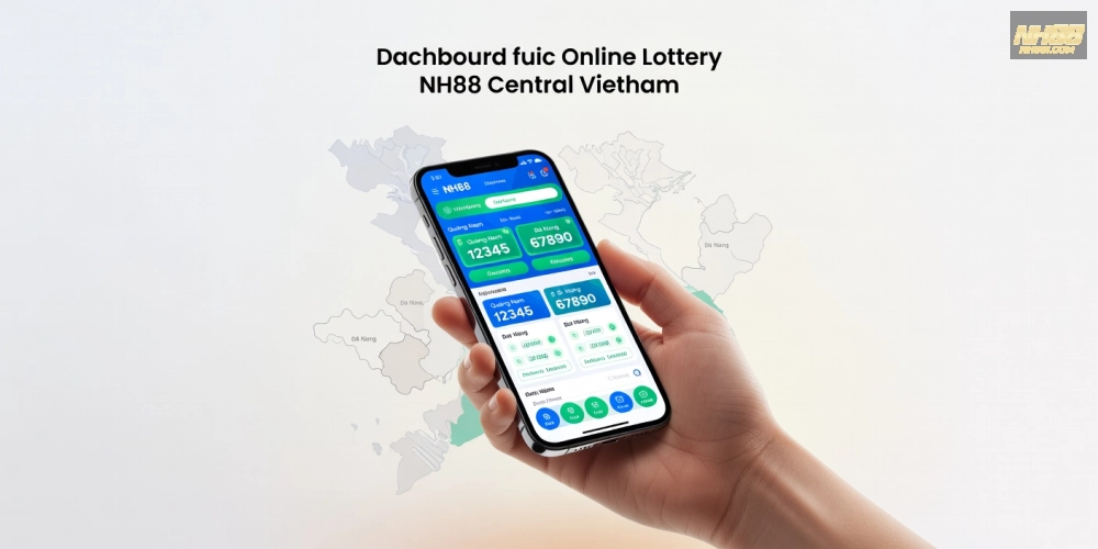 Minh họa khái niệm xổ số miền trung nh88 với giao diện cá cược hiện đại và kết quả minh bạch