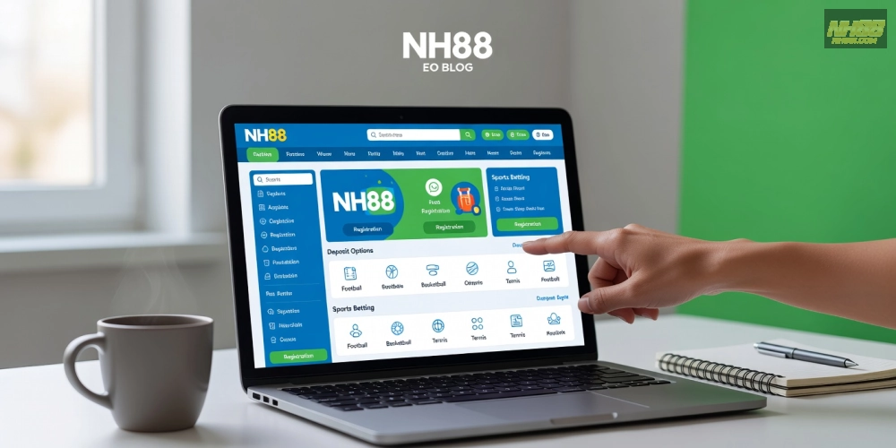 Caption tiếng Việt ngắn gọn mô tả hình ảnh hướng dẫn cơ bản sử dụng nền tảng nh88