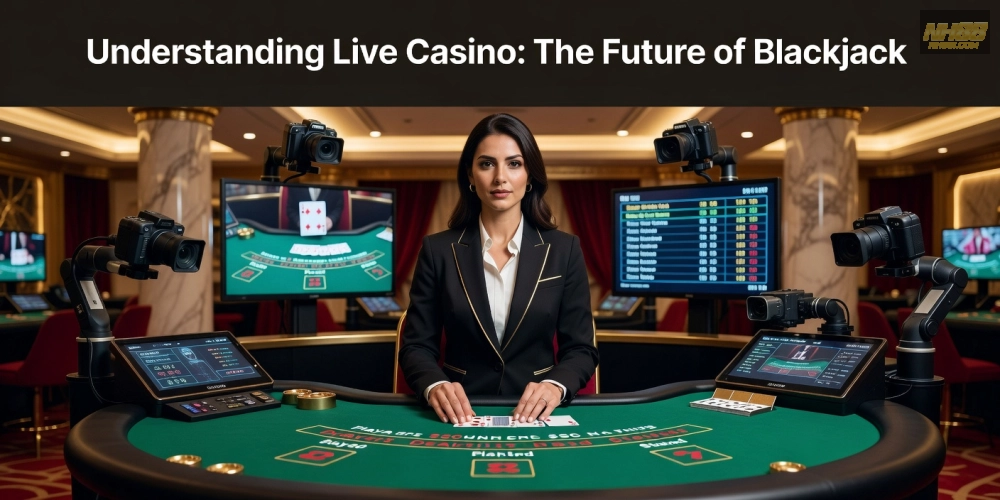 Hình minh họa dealer thực tế phát sóng live casino nh88 với bàn chơi chuyên nghiệp