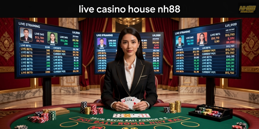 Trải nghiệm live casino house nh88 với dealer chuyên nghiệp và hình ảnh sắc nét