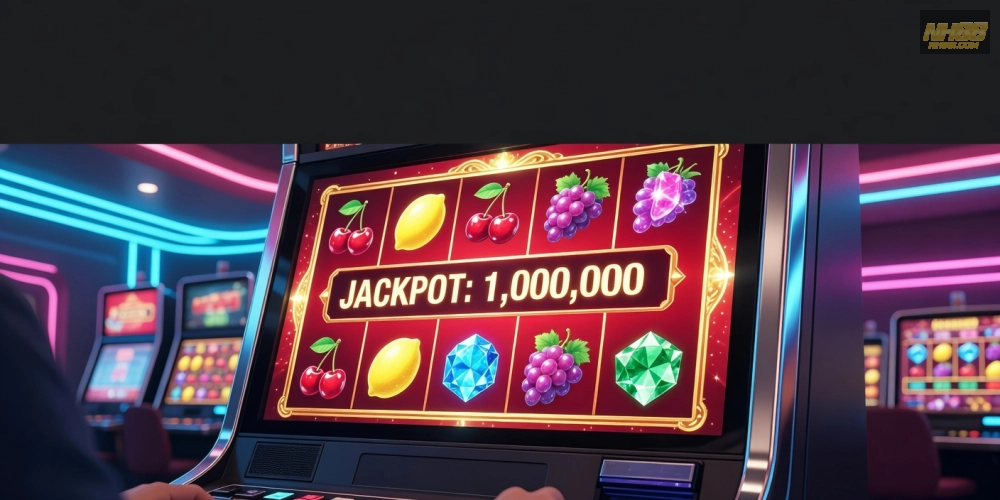 Khái niệm nổ hũ nh88 được minh họa qua giao diện trò chơi hấp dẫn và jackpot lớn
